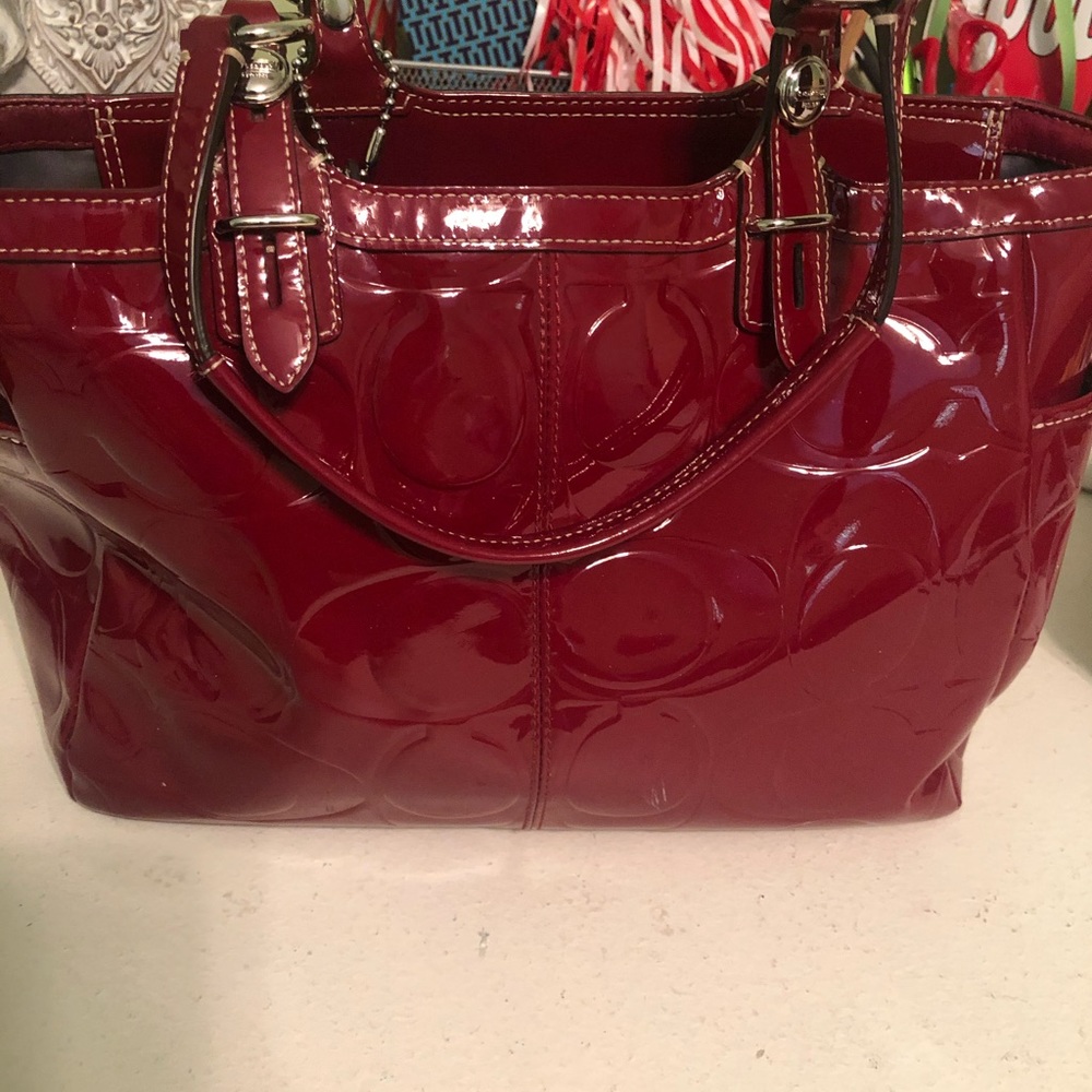 Used Coach red bag